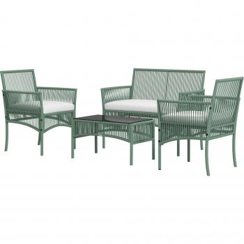 Ensemble de terrasse 4 pièces avec canapé et fauteuils