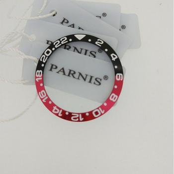 Lunette Chromée Rouge Noire 38 mm – Montre Automatique Parnis