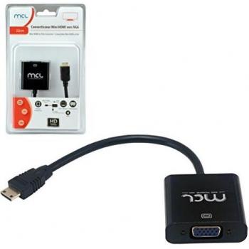 MCL CG-288C Adaptador de Cable Mini HDMI VGA Negro