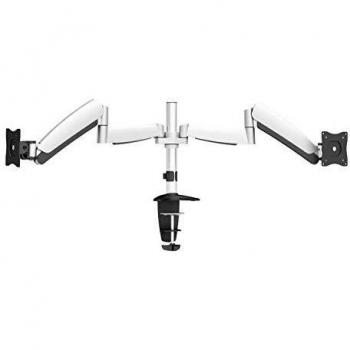 Soporte pantalla para mesa dos brazos 2 pantallas 13-27 de brazo hidráulico inclinable y giratorio 360º max. vesa 100x100 hasta 9kg