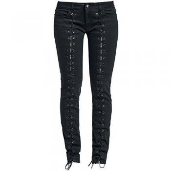 Rock Rebel by EMP Denim Lace-Up Skarlett Slim-Fit Mujer Negro W27L32