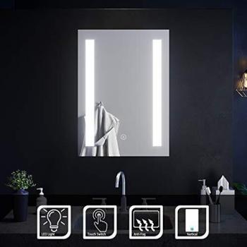 500×700 mm LED Illuminated Bathroom Mirror – Touch Control, Light Sensor, Built‑in Demister
