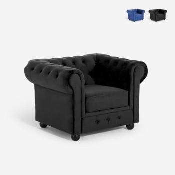 Poltrona Chesterfield Lussuosa Nera