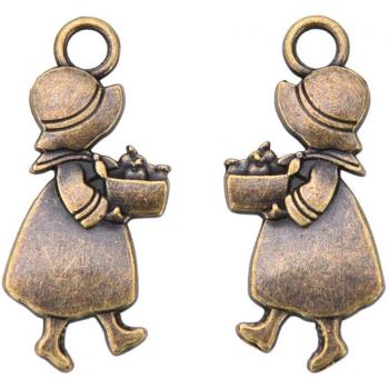Pendentifs de fermeture éclair en métal bronze