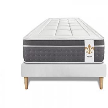 Ensemble Trente 90 x 190 cm sommier Kit Blanc