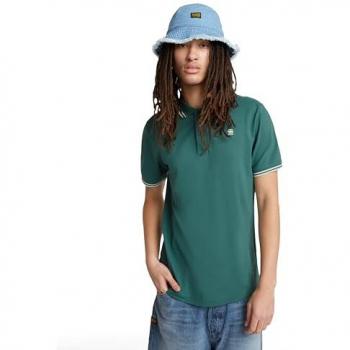 Polo Casual G-Star Dunda para Hombre, Color Verde, Talla XXL, Sostenible, Manga Corta