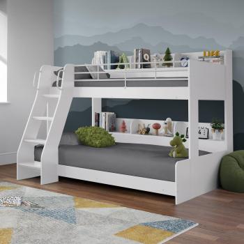 Triple Sleeper Bunk Bed in Classic White Finish