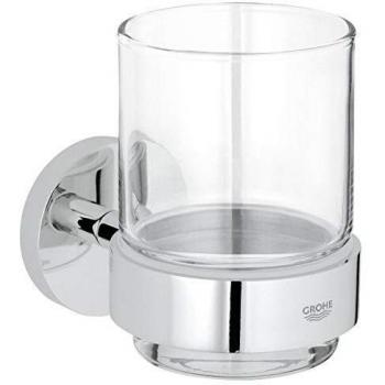 Essentials Crystal glass with holder, Chrome (40447001)
