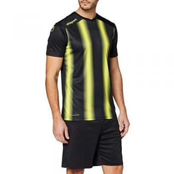 Uhlsport Kinder Stripe 2.0 Fußballtrikot, schwarz/limonengelb, 164