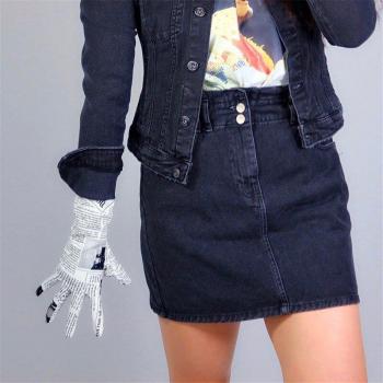 Látex Chic Mujer Guantes 13 cm Estampado Negros Blancos