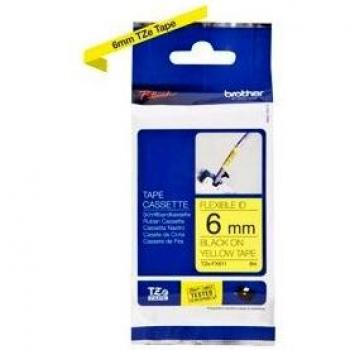 Brother TZe-FX611 Black on Yellow Flexible ID Tape