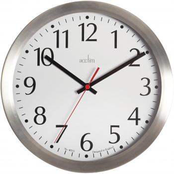 Horloge Murale Acctim Java 250 mm – Design Aluminium Argent