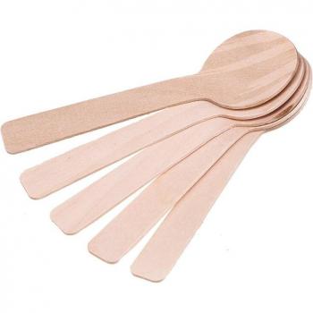 100Pcs 10cm Wooden Spoons for Kitchen Supplies