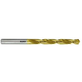 Forêt hélicoïdal DIN 338 type N Ø8 mm HSS rectifié au profil TiN queue cylindrique 5xD coupe à droite RUKO