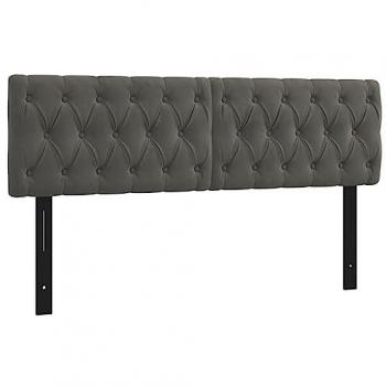 Tête de lit velours gris foncé 72x7x78/88 cm