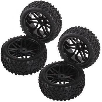RC 1:10 Off-Road Front and Rear Rim Tire Set (Pack of 4)
