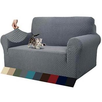 MAXIJIN Jacquard Sofa Cover for 2 Seater, Light Grey
