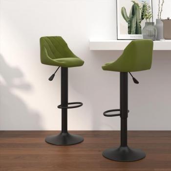 VidaXL Tabourets de Bar 2 Pcs – Vert Clair – Velours – Lot