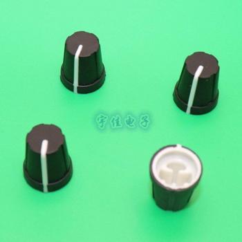 10 Piece 6mm Potentiometer Knobs, Black Plastic D-Shape