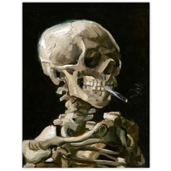 Skeleton Cigar Icon – 12x16” Vintage Poster