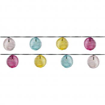 Ghirlanda di Luci Solari Colorate 10 LED con Cavo Metallico 4,7m