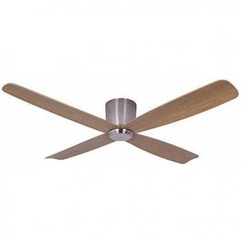 Ventilateur de plafond Fraser chrome/teck DC silencieux Ø 132 cm