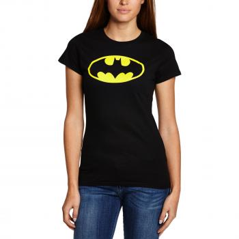 DC Comics Ladies' Batman Logo Cotton Tee L black
