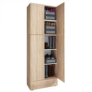 Armadio multifunzionale in legno VCM – 200 x 70 x 39 cm con cassetto extra e porta girevole