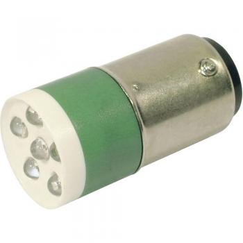 BA15d Green LED Indicator 24 V DC/AC 3150 mcd