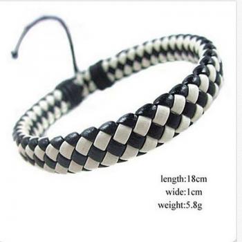 Bracelet homme en cuir tressé
