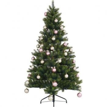 CREATIV DECO 150 cm: Grüne Champagner‑Rosé‑Bäume – 60 Kugeln, LED