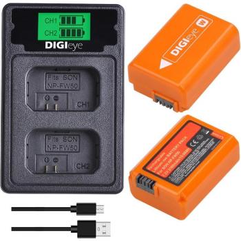 Pack de Batteries et chargeur NP-FW50 2160mAh pour Sony NEX-5, NEX-7, A33, A55, A37, A3000, A5000, A5100, A6000