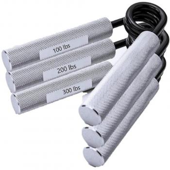 Ensemble de renforcement de poignet et avant-bras 3 niveaux (100lb, 200lb, 300lb) Argent