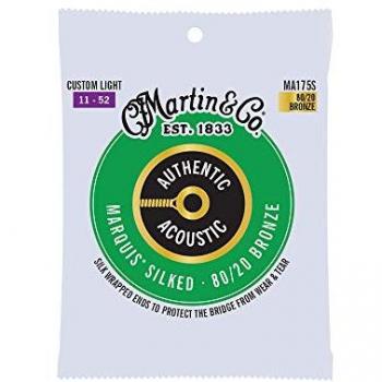 Cordes de guitare folk Martin MA175S Authentic 80/20 Bronze Custom Light 11-52