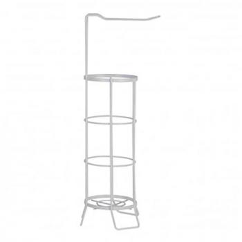 White Metal Stand Toilet Roll Holder, Premier Housewares