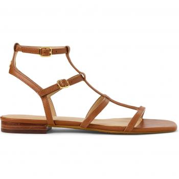 Lauren Ralph Lauren – Sandales Gladiateur en Cuir Brun