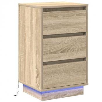 Bedside Cabinet Sonoma Oak – LED Illuminated, 39x34.5x65 cm