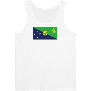Unisex Christmas Island Flag Cotton Tank White