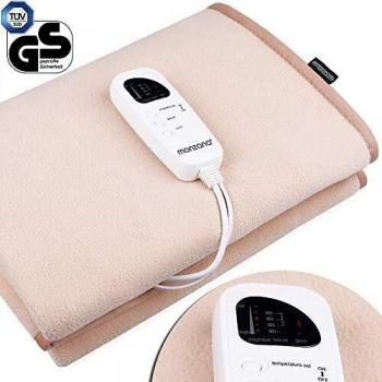 Surmatelas Chauffant Réglable 60W 150x80cm en Crème avec Arrêt Automatique