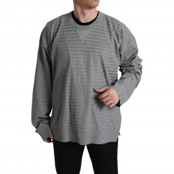 Dolce & Gabbana Gray Silk Crew Neck Pullover