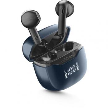 Cellularline Core Pro Auricolari Bluetooth Nero con Custodia, Display LED e ANC 30h