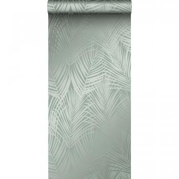 Papier peint nature palmier vert grisé