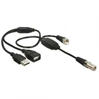 Cavo coassiale DELOCK 13006 0,22 m 1 x IEC femmina 1 x IEC maschio, 1 x USB 2.0 Tipo-A femmina, 1 x USB 2.0 Tipo-A maschio RG-174 Nero