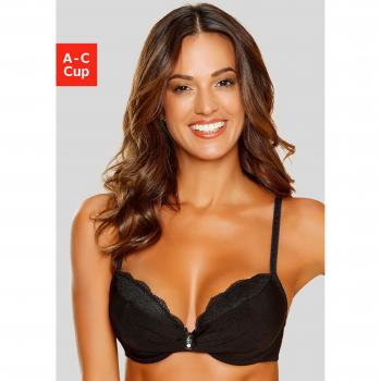 LASCANA Microtouch Push-Up-BH Damen Schwarz 70C