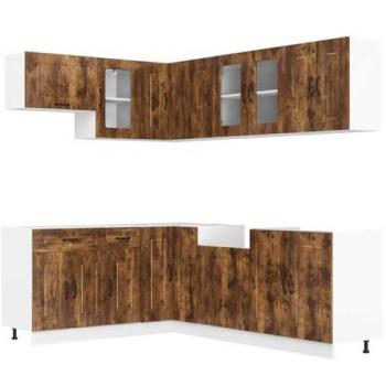 Set di Cucina 11 Pezzi Kalmar Rovere Fumo