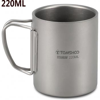 Lixada Double Wall Titanium Coffee Cup