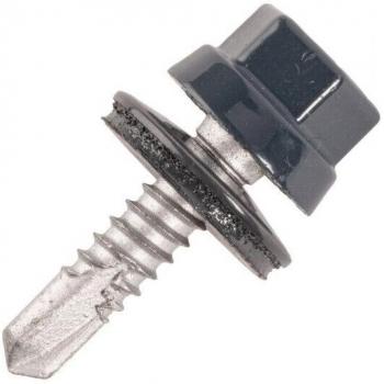 ZED Tornillo Plana Acero SCELL‑IT Ø6,3 x 25 mm TH12 Gris Ámbar RAL7022 – Caja 100