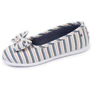 Chaussure de détente Isotoner : ballerine rayée marine, 41