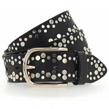 110 cm Black Leather Studded Belt – Vanzetti Style