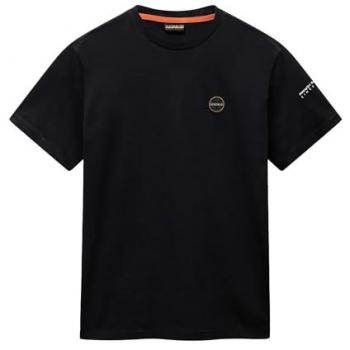 T-shirt Napapijri S-Badge Uomo Maniche Corte Nera 2XL
